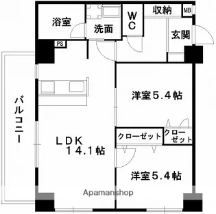 コネクト新水前寺【5階】の間取り