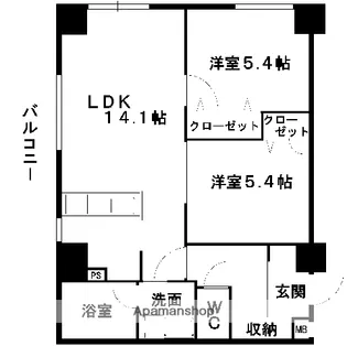 コネクト新水前寺【8階】の間取り