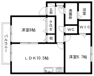 ガーデンプレイス【2階】の間取り
