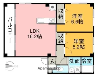 イーストヴィレッジB【1階】の間取り