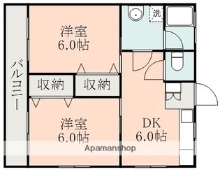 ヒルサイドハイツ【2階】の間取り