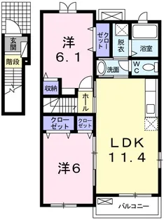 サンリットレジデンスA【2階】の間取り