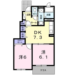 サンリットレジデンスA【1階】の間取り