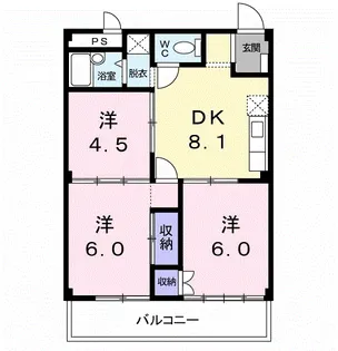 杉本ハイツ【2階】の間取り