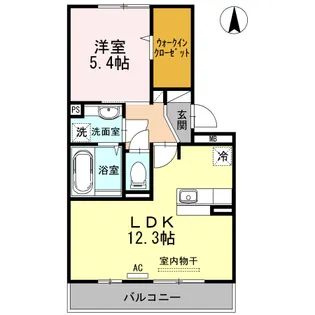 1LDKの間取り画像