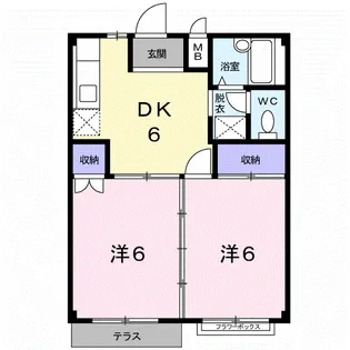 ワールドハイツ満永【1階】の間取り