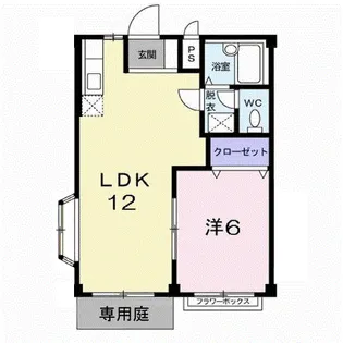 O.KハイツⅠ【1階】の間取り