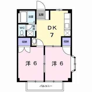 コーポシャインⅡ【2階】の間取り