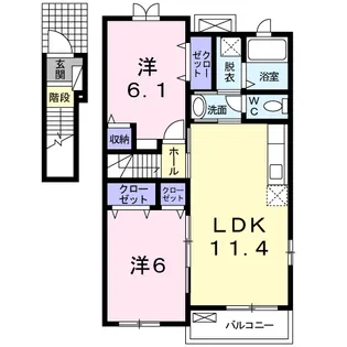 サニーデイ・コート A【2階】の間取り