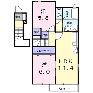 エヴァーグリーン・ノース【2階】の間取り