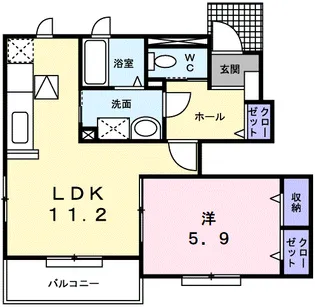 サンヒルズ城南D【1階】の間取り