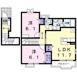 サンフラワーエミ【2階】の間取り
