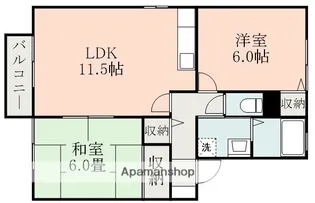 熊本県熊本市北区飛田2丁目【アパート】の間取り