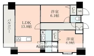 パサージュ帯山【7階】の間取り