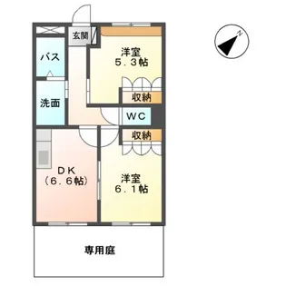 ヴァンベール・リバーツ【101号室】の間取り