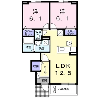 クリアネス大津B【1階】の間取り