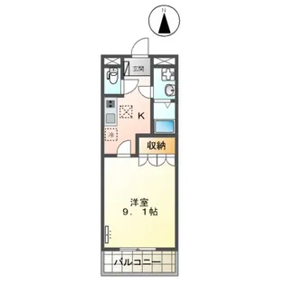 ラ・フィーネ メルヴェール【203号室】の間取り