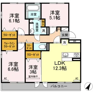 ラ・シャンス【2階】の間取り