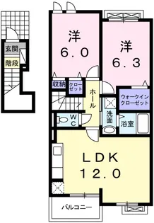 はなみずき B【2階】の間取り