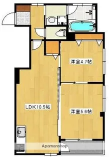 熊本県熊本市東区錦ケ丘【マンション】の間取り