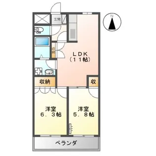 サンフィット・プレイス【1階】の間取り