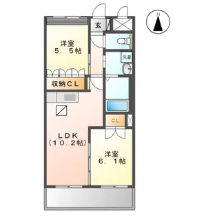 エル ドラード引水【2階】の間取り