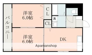 PATIO黒髪Ⅱ【2階】の間取り