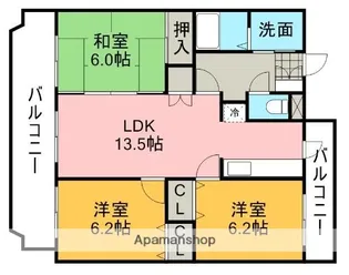 グランレーヴ弐番館【1階】の間取り
