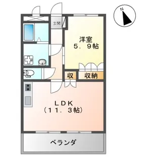 グレイスイサキ【1階】の間取り