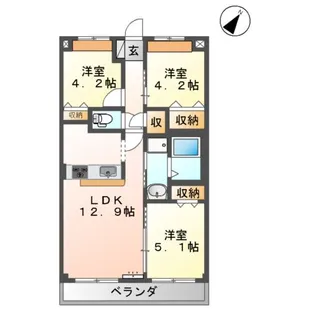 ドリームⅠ【205号室】の間取り