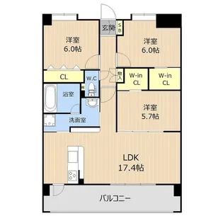 LIBTH平成駅前【6階】の間取り