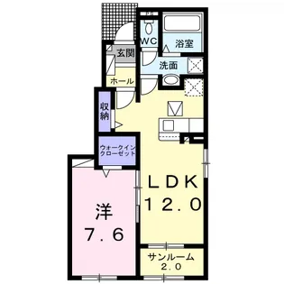 ベルマーレ津浦【1階】の間取り