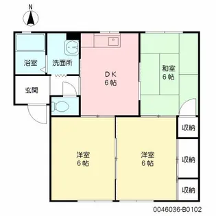 モダニティ八分字 B棟【1階】の間取り