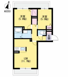 ラ・リュミエール月出【2階】の間取り