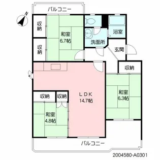 グランピア水上【3階】の間取り