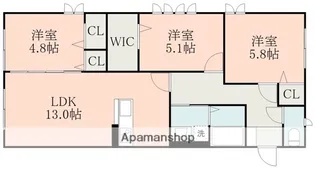 CORNUS 花立【1階】の間取り