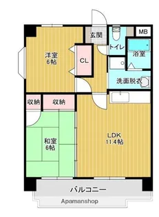 熊本県熊本市東区東野2丁目【マンション】の間取り