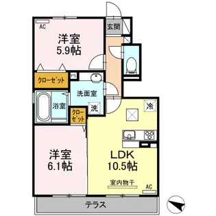 ラヴェール八反田【1階】の間取り