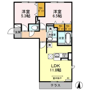 セキュレア須屋 G棟【1階】の間取り