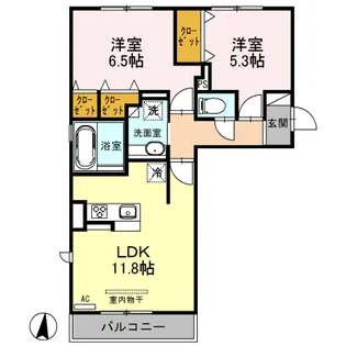 セキュレア須屋 G棟【3階】の間取り