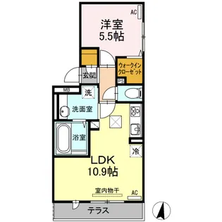 レイ・ブリス【1階】の間取り