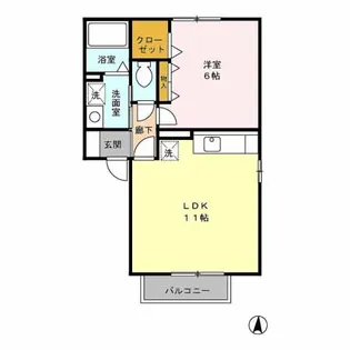 セジュールエーリー B棟【1階】の間取り