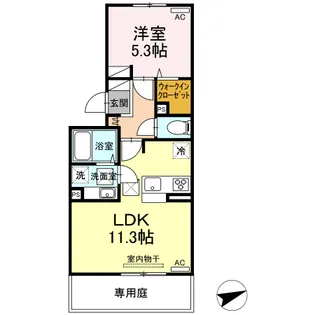 テラバスタ新南部【1階】の間取り