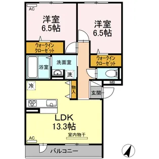 ベルグランデ長嶺南【303号室】の間取り