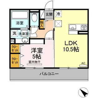 エスポワールヴィラ B【1階】の間取り