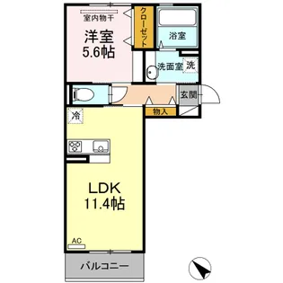 エスポワールヴィラ B【203'号室】の間取り