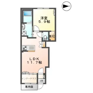 グランディール ルリアン【106号室】の間取り