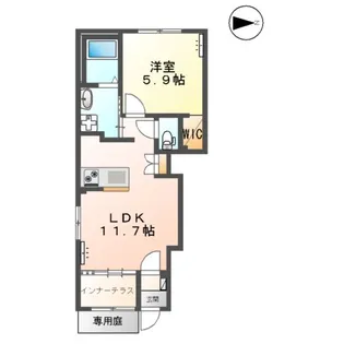 グランディール ルリアン【1階】の間取り