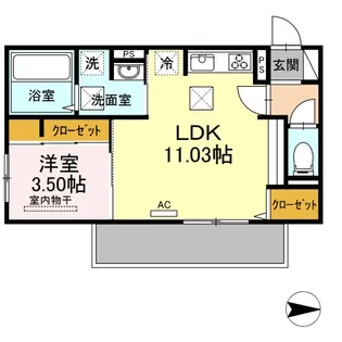 グランカーサはません B棟【1階】の間取り