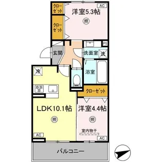 ラ・ソレイユ【2階】の間取り